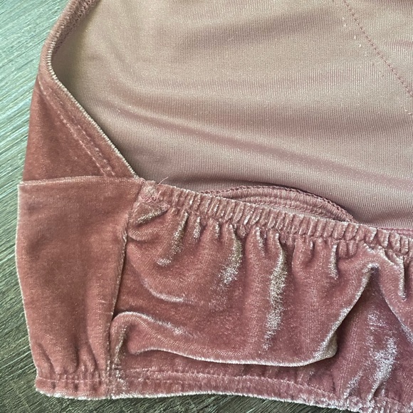 pink velvet small stretch halter lace bralette - Picture 3 of 12